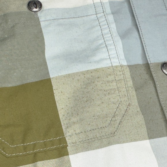 KUHL Styk Tapered Fit Mens Small Green Blue‎ Plaid Short Sleeve Shirt Outdoors - Picture 4 of 11